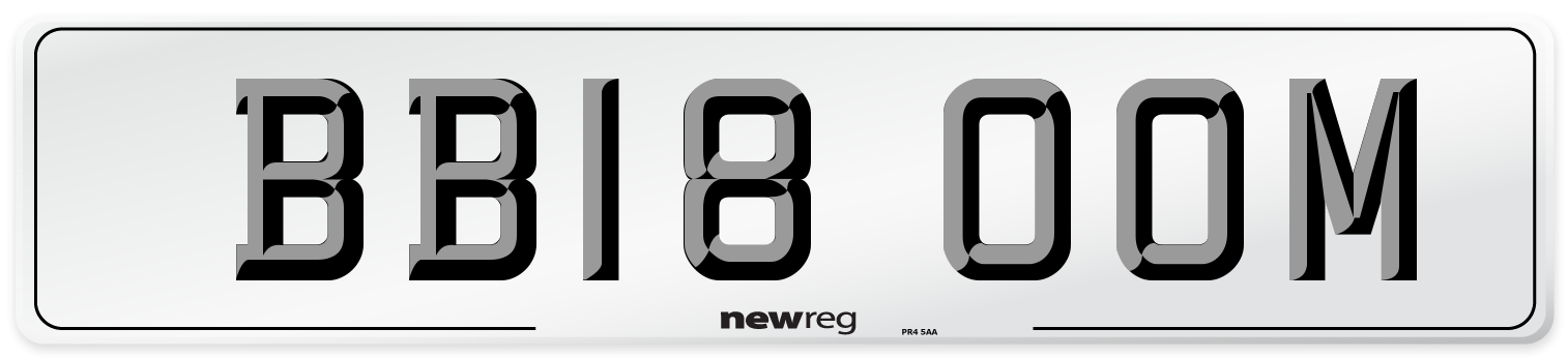 BB18 OOM Number Plate from New Reg